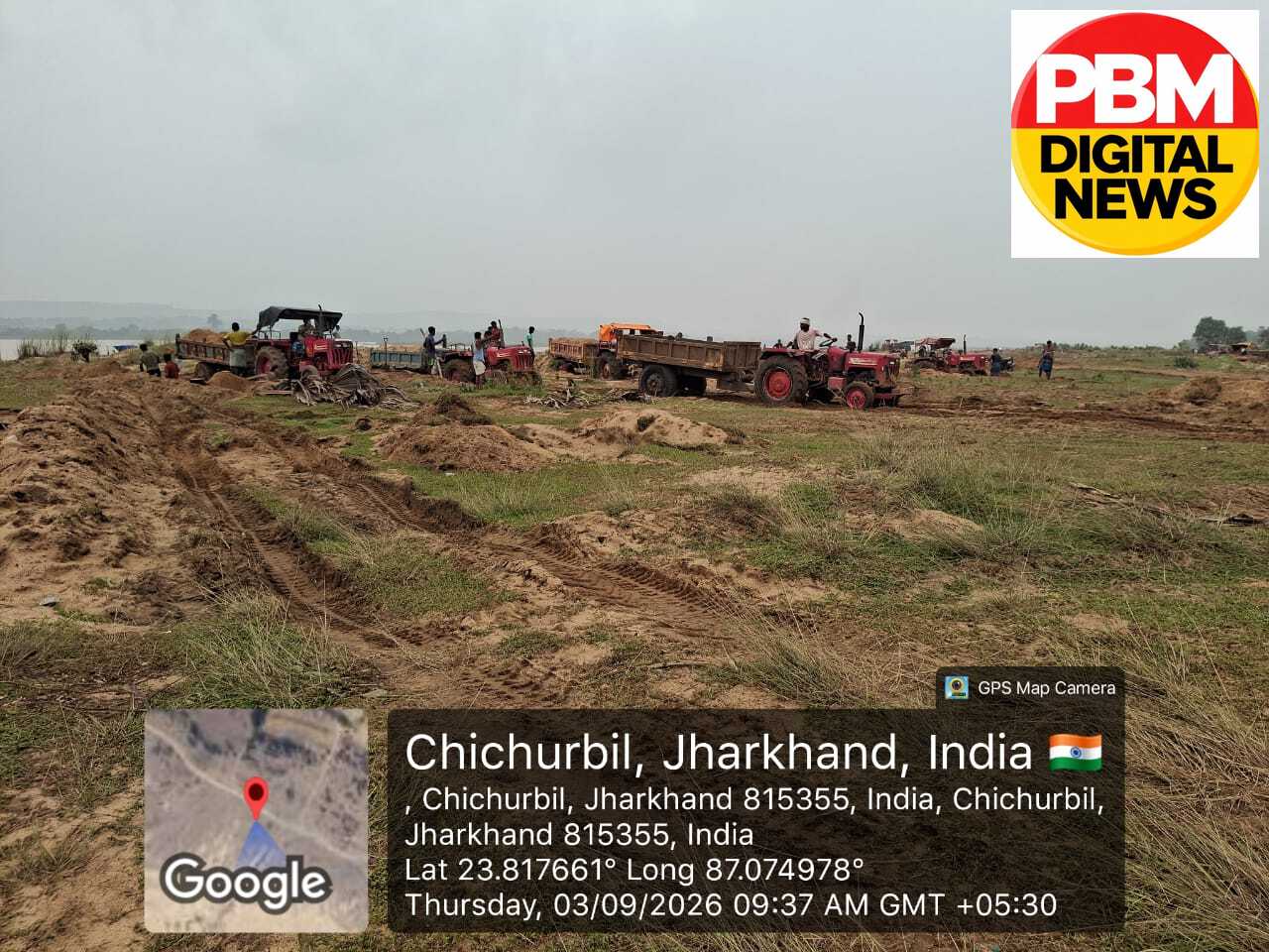 🚨*बड़ीखबर! नाला/जामताड़ा: बेखौफ बालू खनन! DC के सख्त निर्देशों के बावजूद नदी का सीना चीर रहे सैकड़ों ट्रैक्टर, NGT नियमों पर उठे गंभीर सवाल, GPS लोकेशन के साथ कैमरे में कैद हुआ कथित अवैध बालू उठाव*