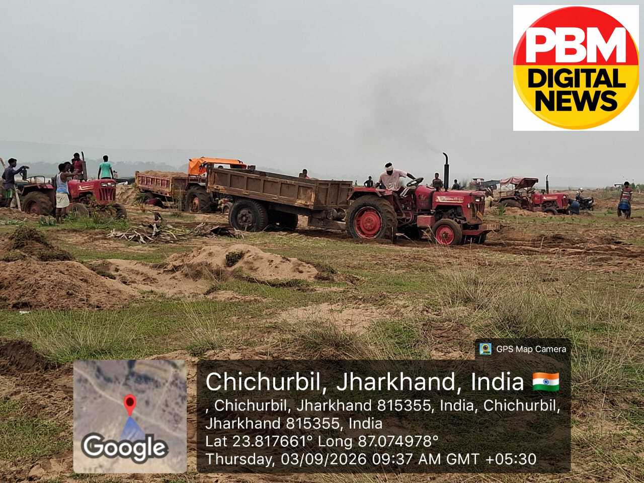 🚨*बड़ीखबर! नाला/जामताड़ा: बेखौफ बालू खनन! DC के सख्त निर्देशों के बावजूद नदी का सीना चीर रहे सैकड़ों ट्रैक्टर, NGT नियमों पर उठे गंभीर सवाल, GPS लोकेशन के साथ कैमरे में कैद हुआ कथित अवैध बालू उठाव*