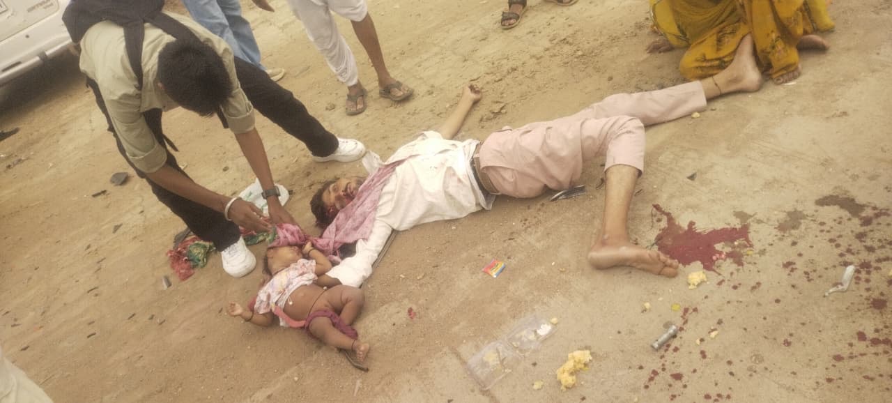 सलावटिया में दर्दनाक सड़क हादसा: महादेव के दर्शन कर लौट रहे परिवार पर टूटा कहर, युवक और मासूम की मौत