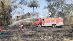 मुलताई: खेत में रखी गेहूं की फसल में लगी आग, फायर ब्रिगेड ने पाया काबू