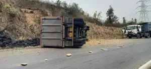 नेशनल हाईवे-39 पर भीषण सड़क हादसा, बाल-बाल बचा चालक