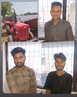 चोरी गया टैक्टर ट्राली सहित पकड़े गये तीन आरोपी।