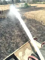 ग्राम बम्हनी में खड़ी गेहूं की फसल में लगी आग, 7-8 एकड़ फसल जलकर राख