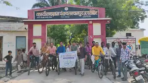 श्यामपुर में विश्व साइकिल दिवस पर धूमधाम से निकली साइकिल रैली