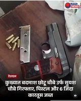 कुख्यात बदमाश छोटू चौबे उर्फ सुयश चौबे गिरफ्तार, पिस्टल और 6 जिंदा कारतूस जब्त