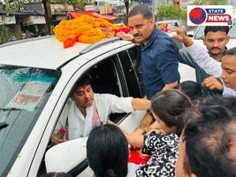 मराठा समाज ने केंद्रीय मंत्री सिंधिया का किया भव्य स्वागत