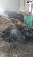 बरसात में धधकी राइस मिल,किसानों के पसीने की कमाई बनी राख_*  _करकेली से सटे बसकुटा गांव में मौजूद डीके राइस मिल में गुरुवार को अचानक भीषण