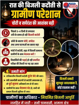 रात की बिजली कटौती से ग्रामीणों में आक्रोश, चोरी और सर्पदंश का...