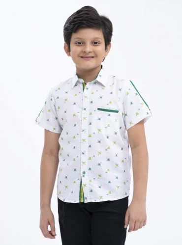 White Confetti Print Kids Shirt