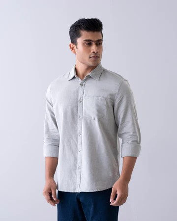 Mist Grey Cotton Shirt