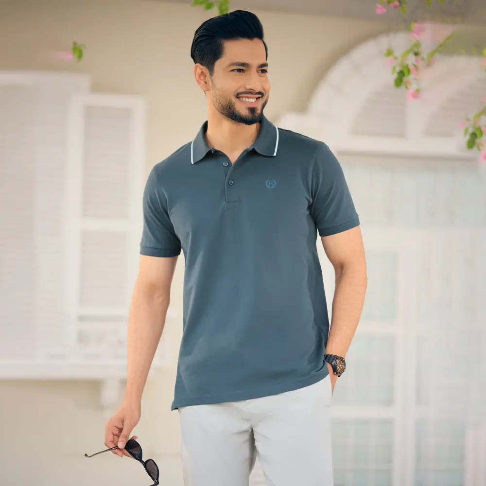 Steel Blue Polo Shirt
