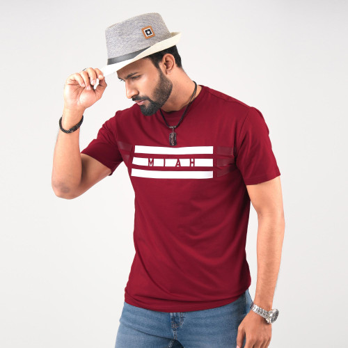 Crimson Stripe Graphic T-Shirt