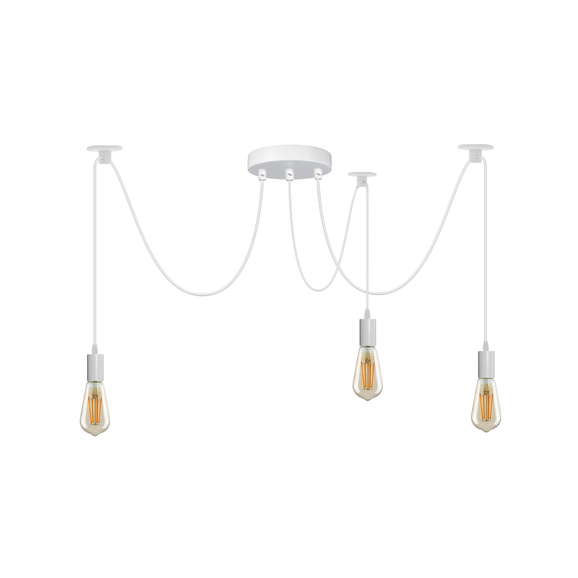 Lámpara Colgante de Techo Vintage E27 Instalación Industrial 3 Vías Araña Luces Colgantes - Imagen 10 de 17