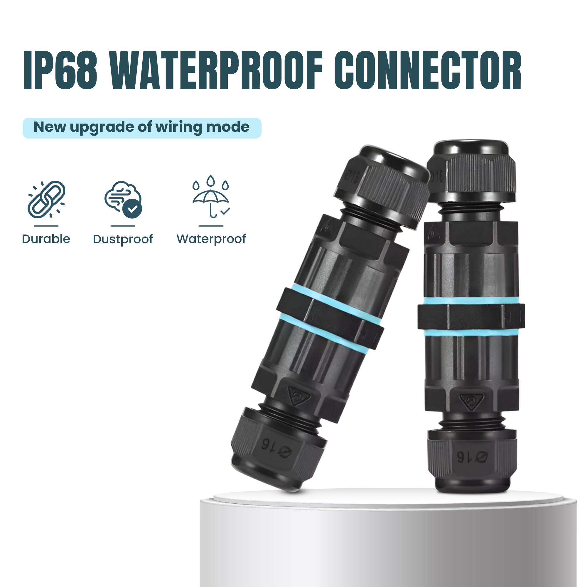 Paquete de 2 unidades Caja de conexiones eléctricas impermeables Forma de I/T/Y Cable Conector Cable IP68 - Imagen 10 de 16