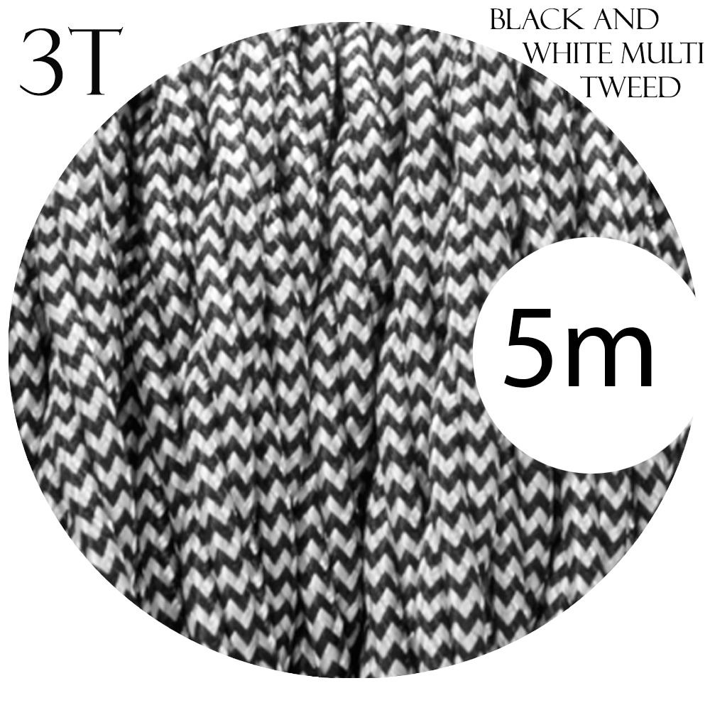 Textilkabel Stoffkabel Lampen-Kabel 5M 3-adrig gedreht Stromkabel Elektrokabel - Bild 12 von 13