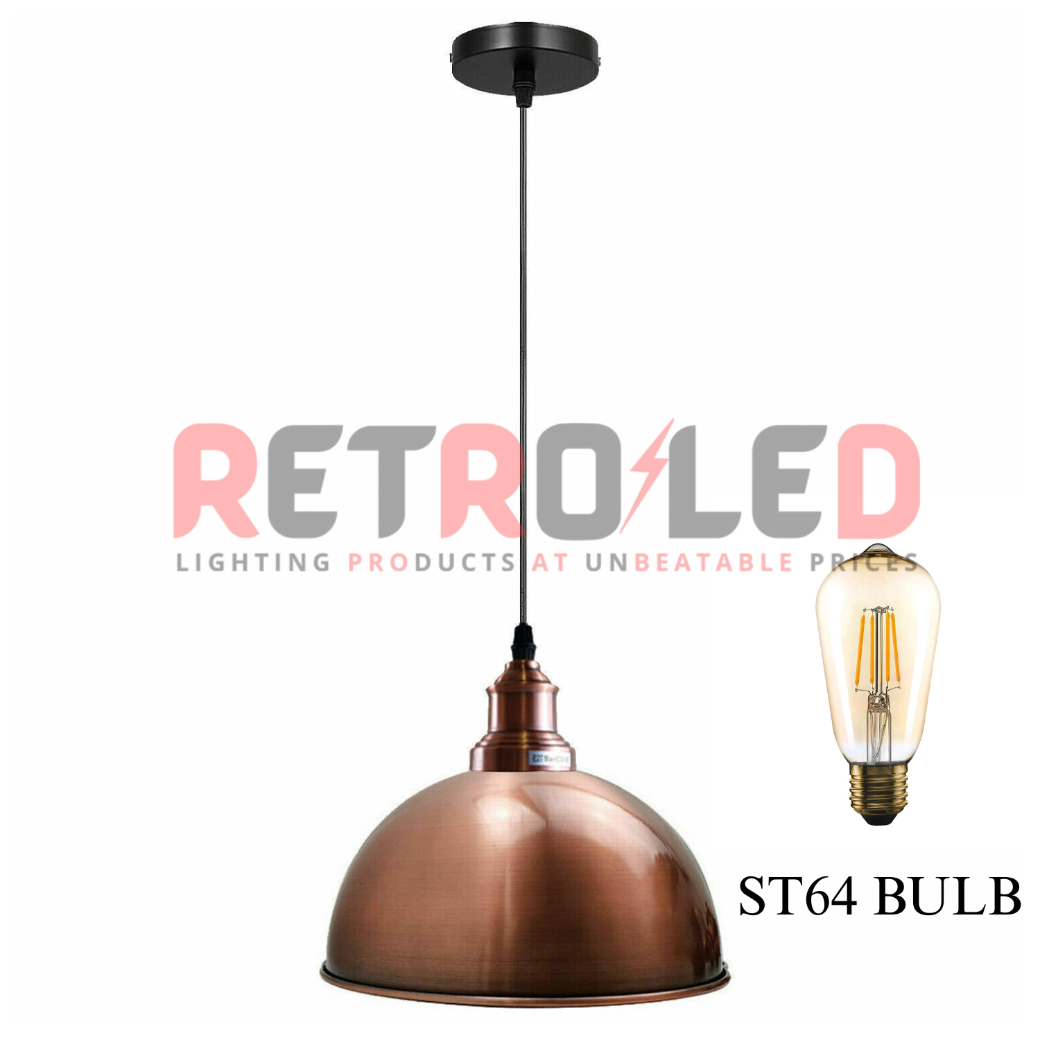Pendant Light Industrial Retro Shade Suspended Ceiling Lights Style Metal Lamp