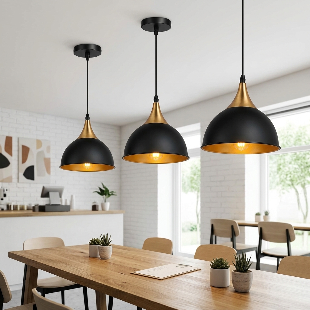 E27 ceiling light fitting with vintage filament bulb