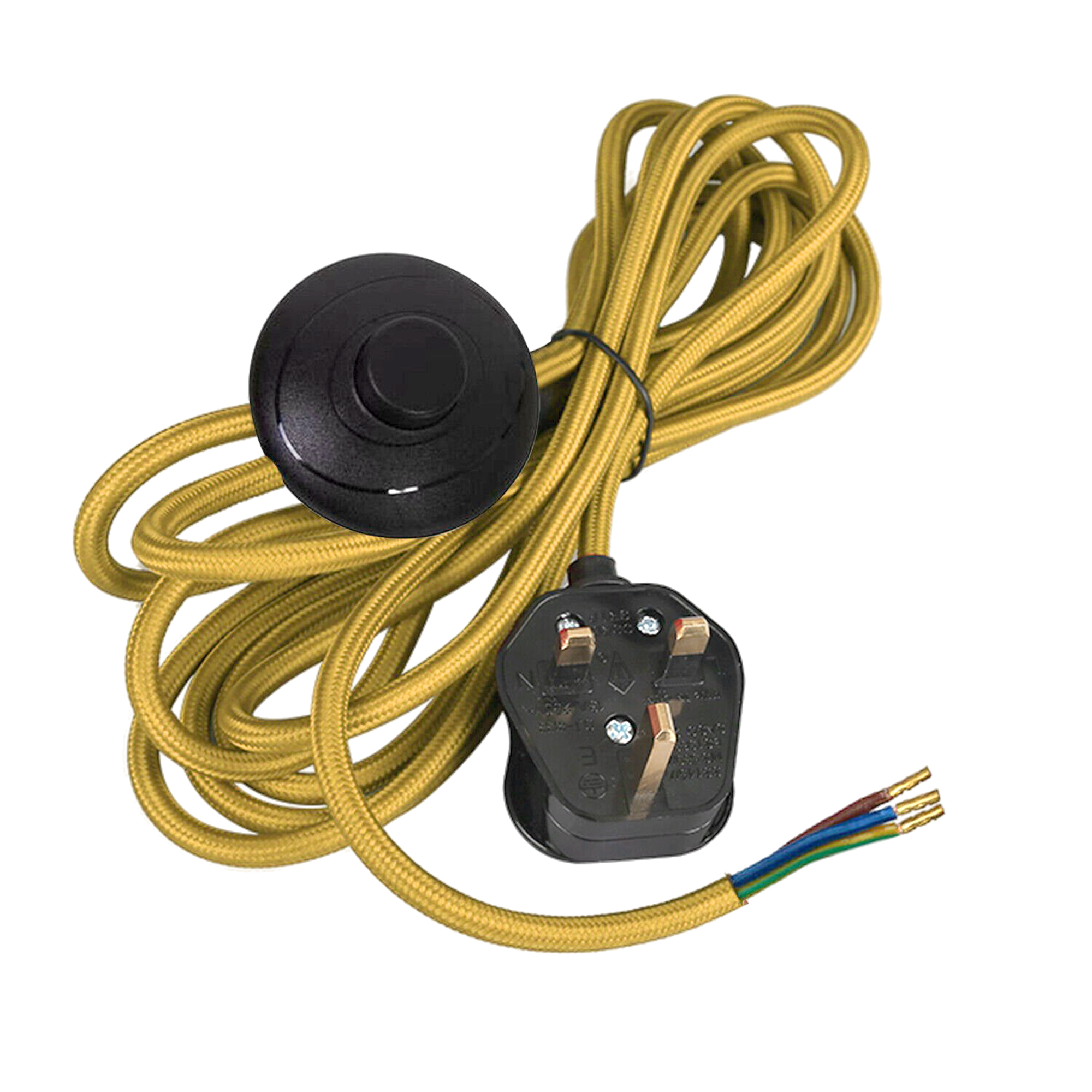 4m Fabric Flex Cable Plug In Pendant Lamp Light Set with Foot Switch 3Core cable - Picture 12 of 13