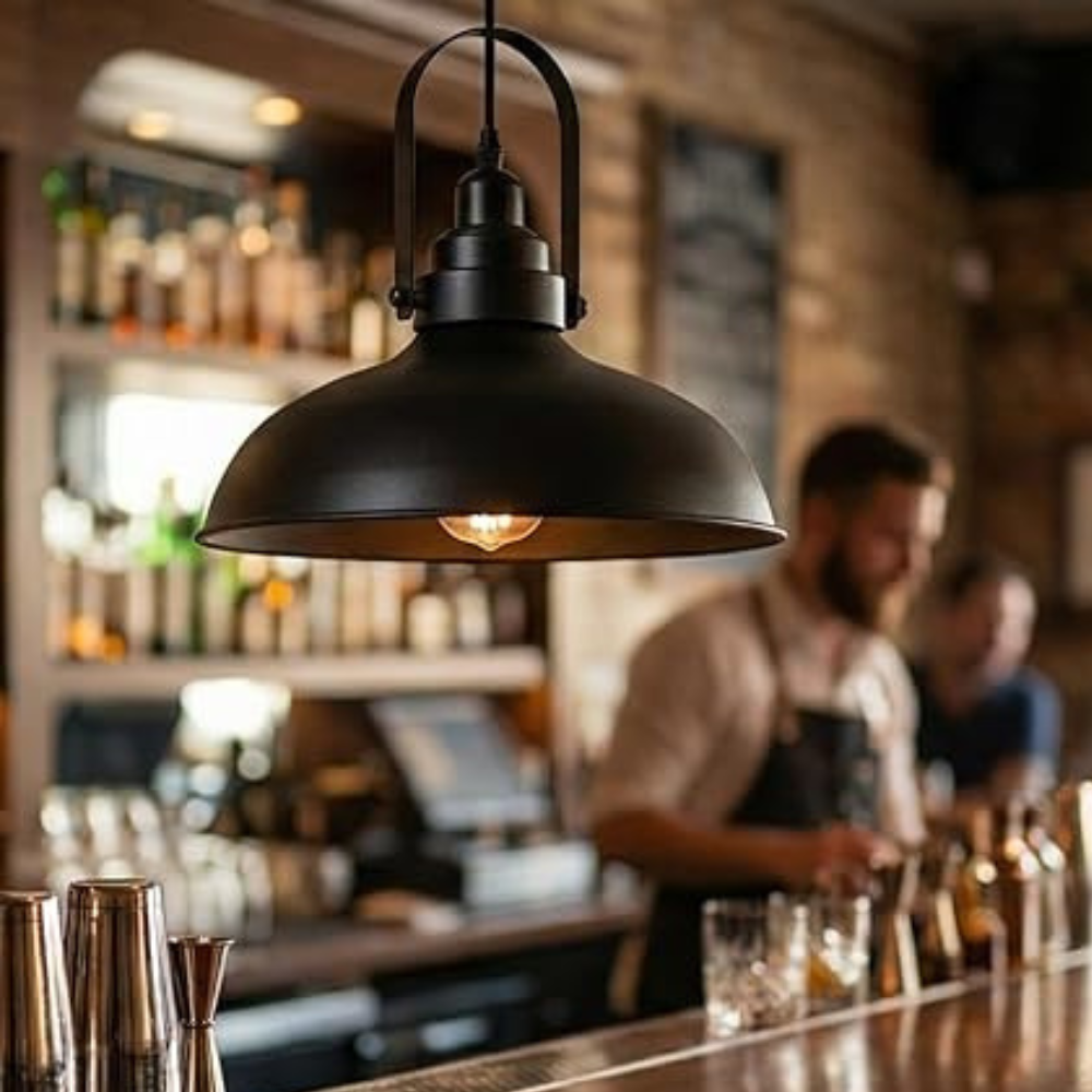 Vintage Industrial Ceiling Pendant Light Metal Shade Black Hanging Retro Lamp