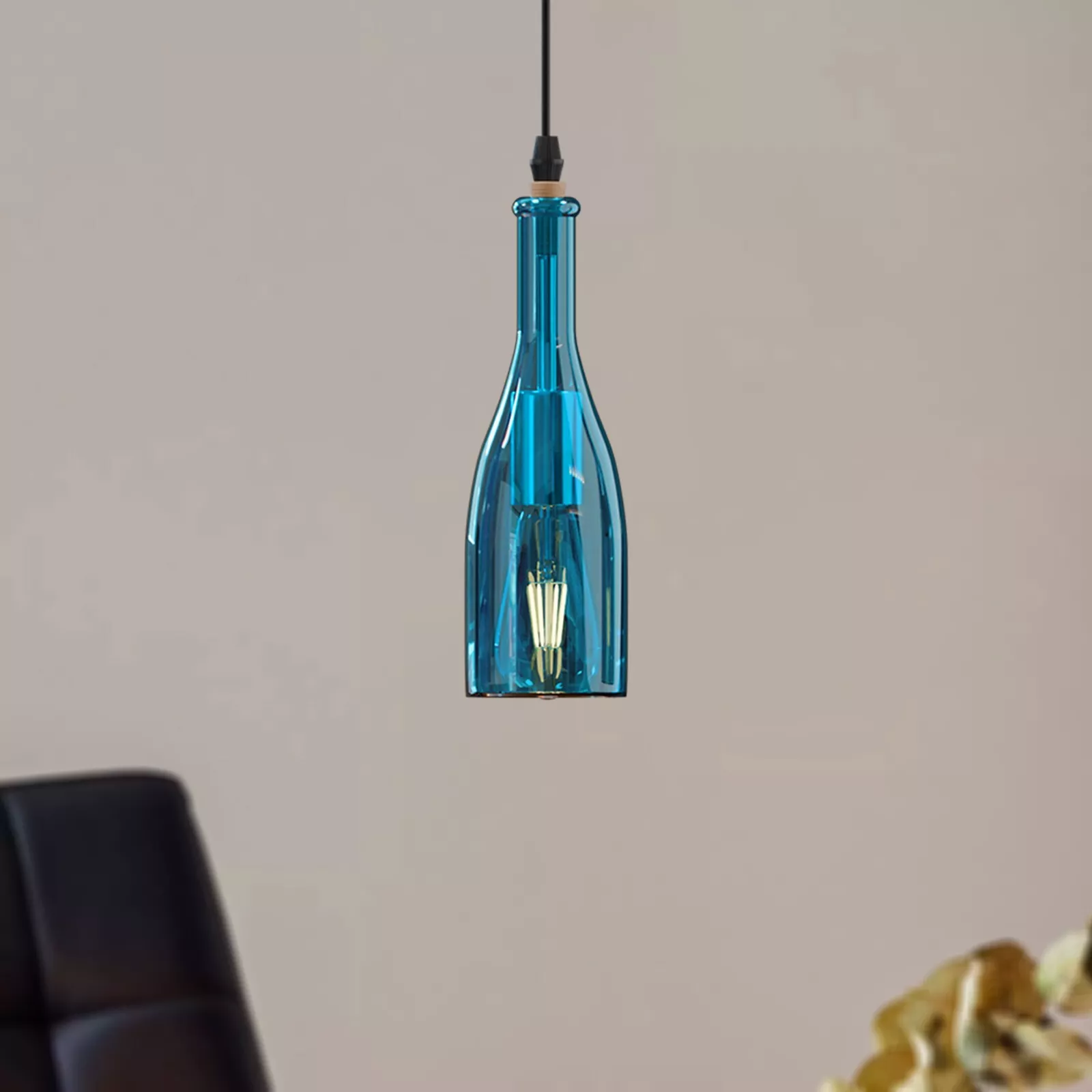 Industrial Glass Ceiling Pendant Light Hanging Lamp Pendant Lamp E27 Fitting - Picture 15 of 53