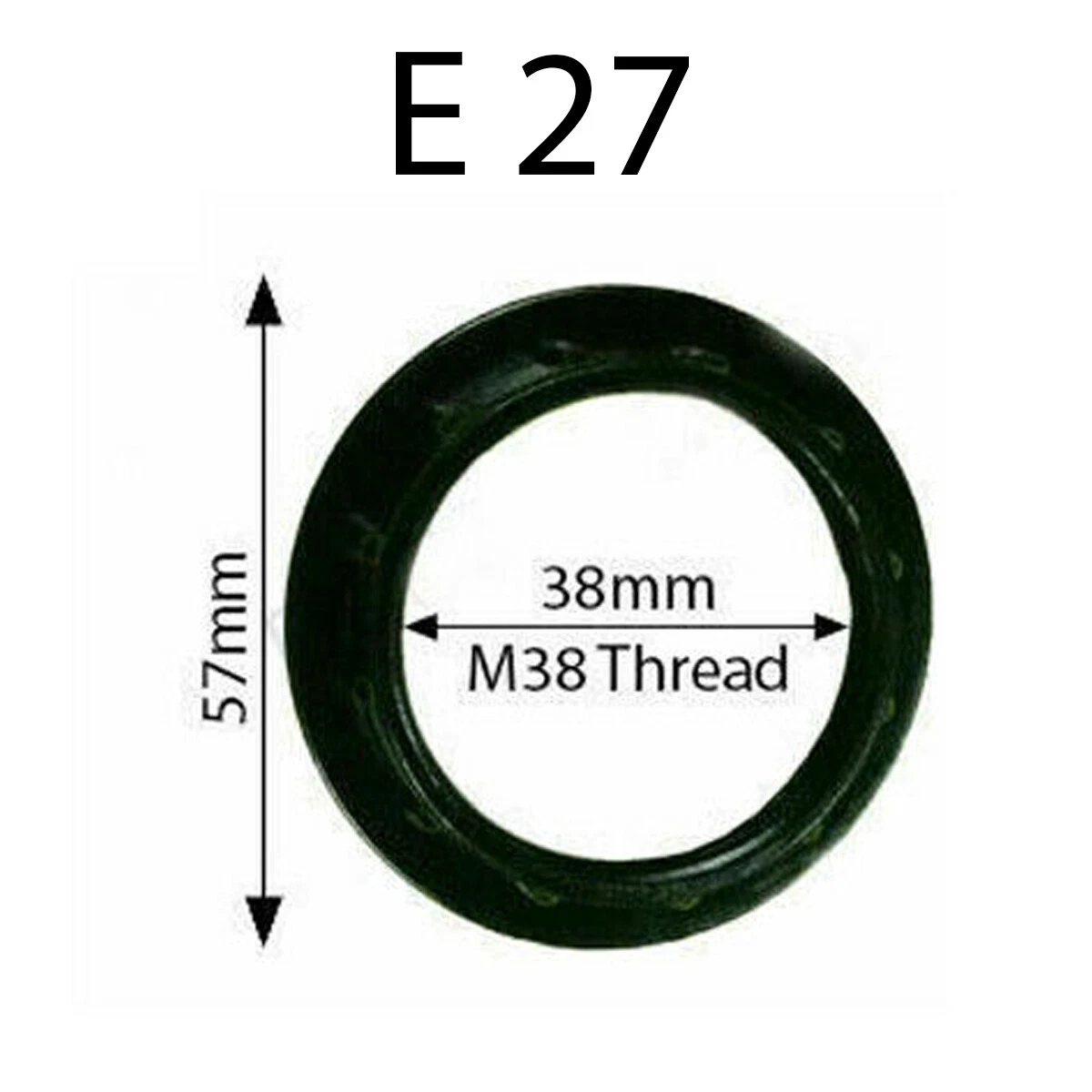 2 x Black / White Plastic Lampshade Collar Ring Thread Lamp Light Shade E27/ E14 - Picture 12 of 15