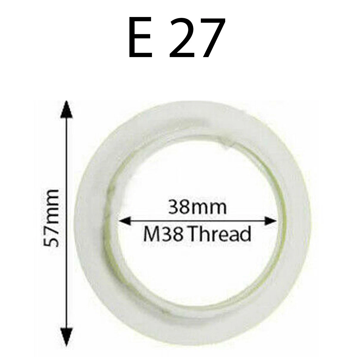2 x Black / White Plastic Lampshade Collar Ring Thread Lamp Light Shade E27/ E14 - Picture 15 of 15