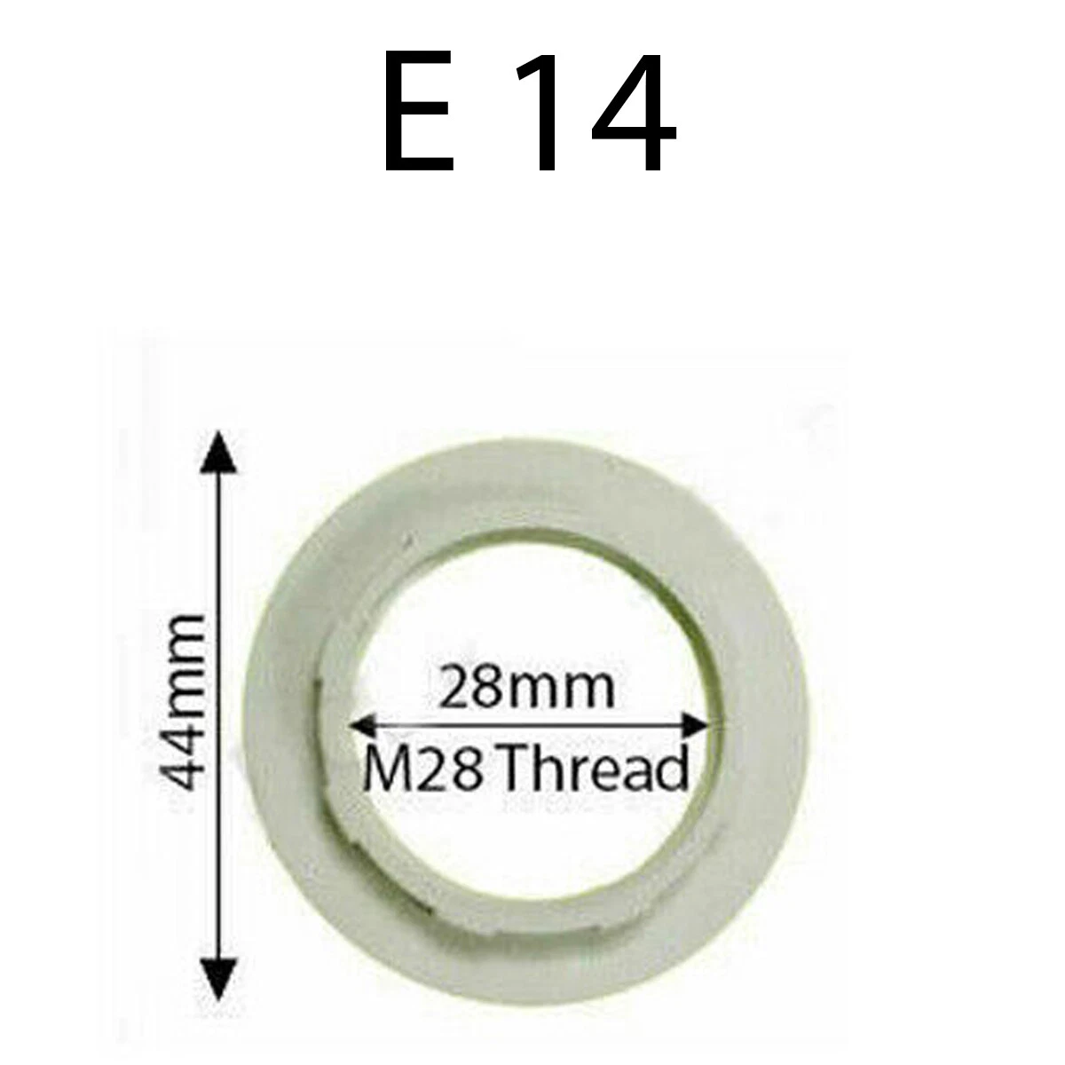 2 x Black / White Plastic Lampshade Collar Ring Thread Lamp Light Shade E27/ E14 - Picture 10 of 15