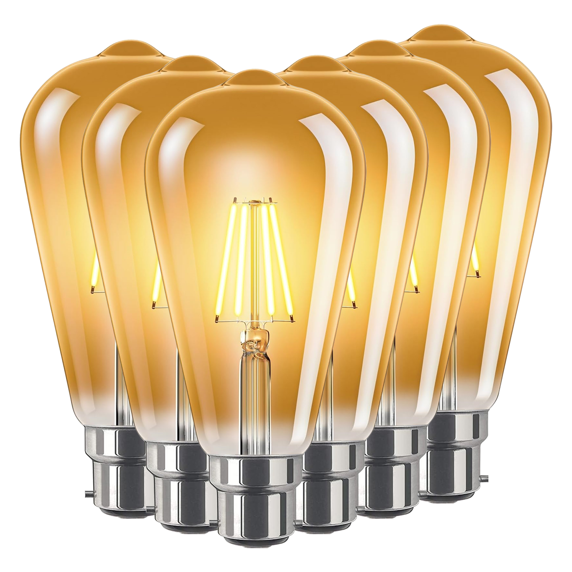 Bombilla Vintage LED B22 Edison 6/8W Filamento Regulable Jaula Ardilla, Paquete de 6 - Imagen 9 de 17