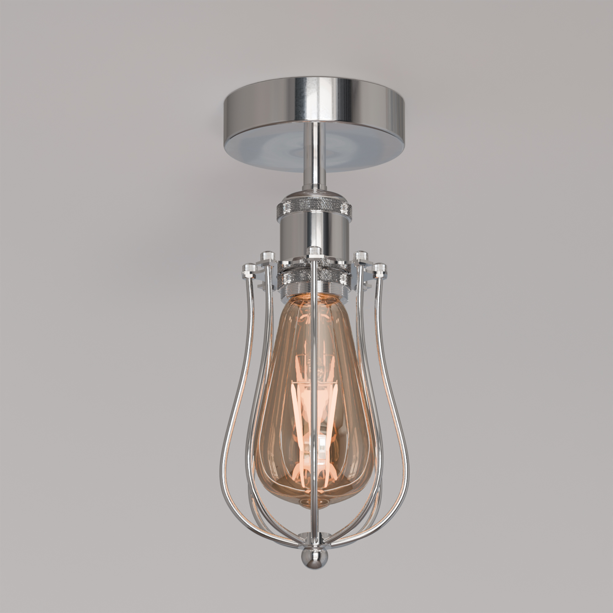 flush mount Curvy Wire cage Ceiling Light