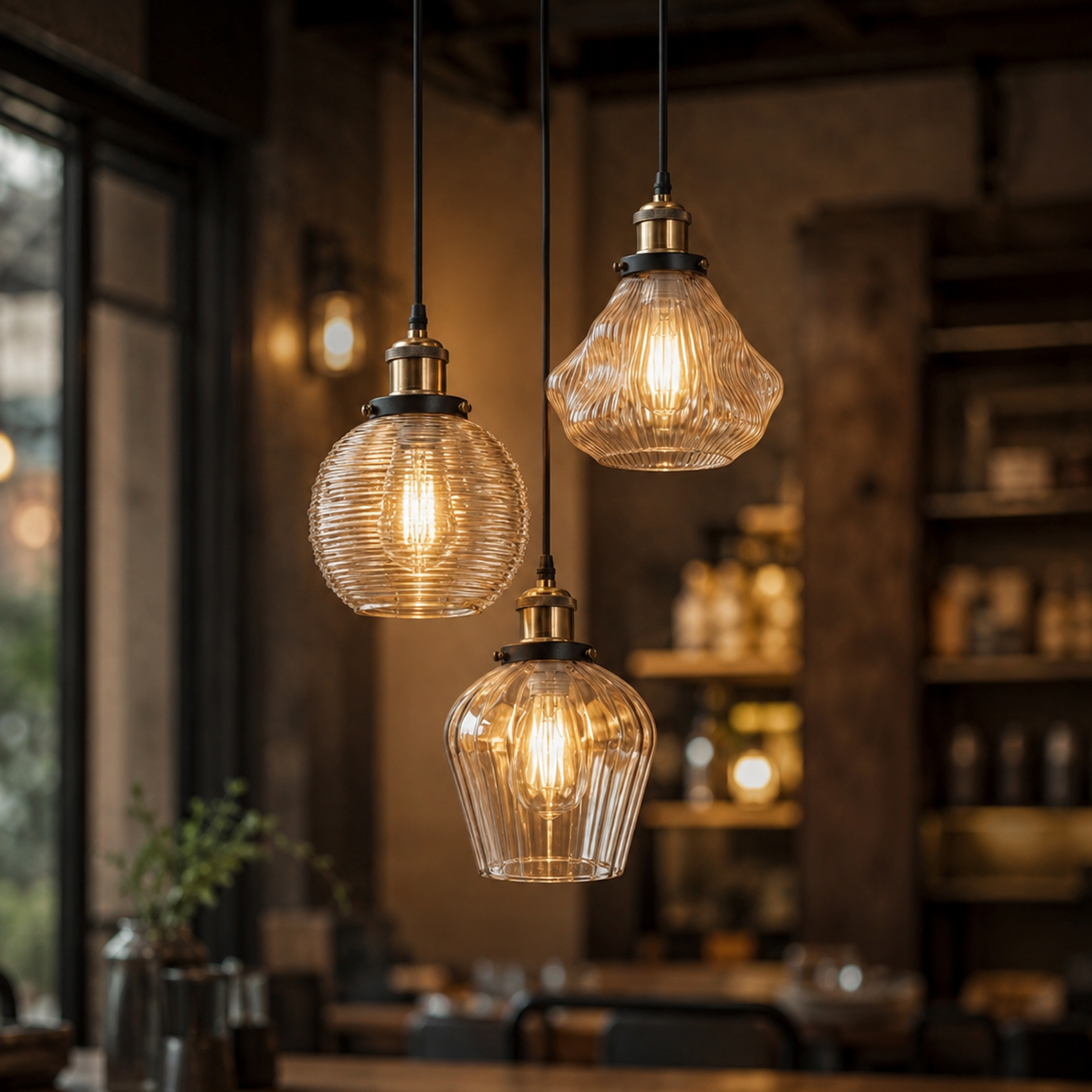 3 Pendant Cluster Hanging Ceiling Light – Modern Glass Shade Light Fitting for Home