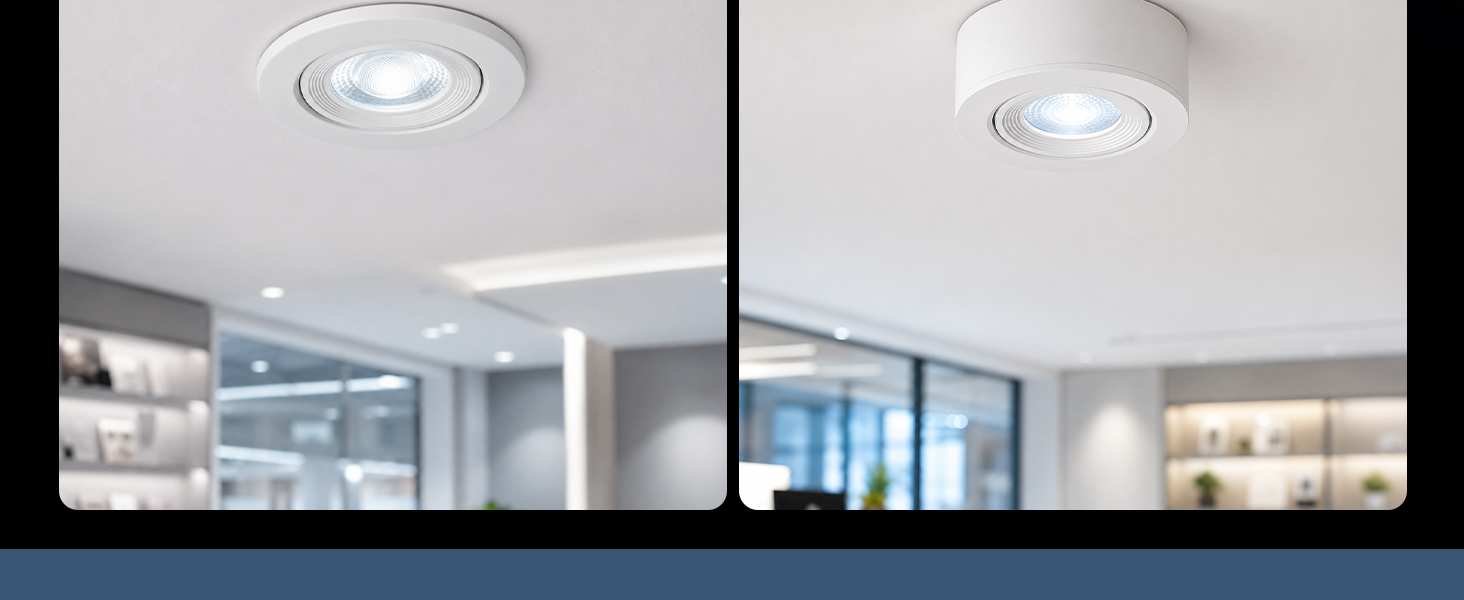 3 Pack 7W Recessed LED Downlights Ceiling Spot Lights Surface Mount