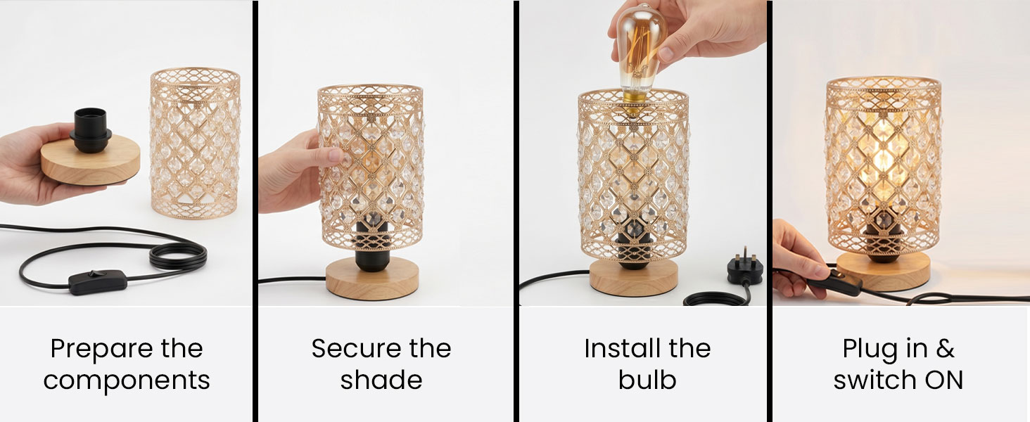 modern vintage table lamp gold shade wooden base small elegant desk lamp for study table warm glow bedside lamp for reading at night warm light bedroom lamp for cozy lighting table lamp for sleeping room 
