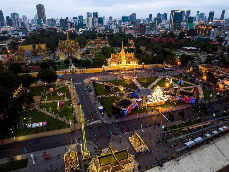 Aerial views of “Celebrate Cambodia” NYE event show Phnom Penh is getting ready to welcome 2025 in