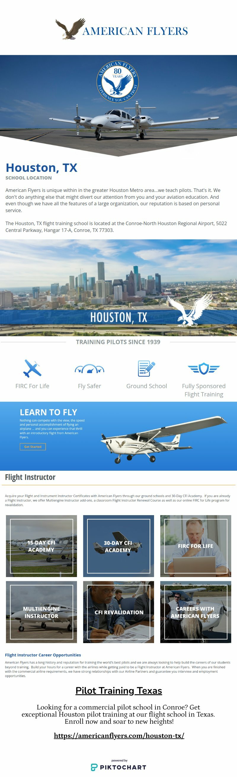 Pilot Training Texas | Piktochart Visual Editor