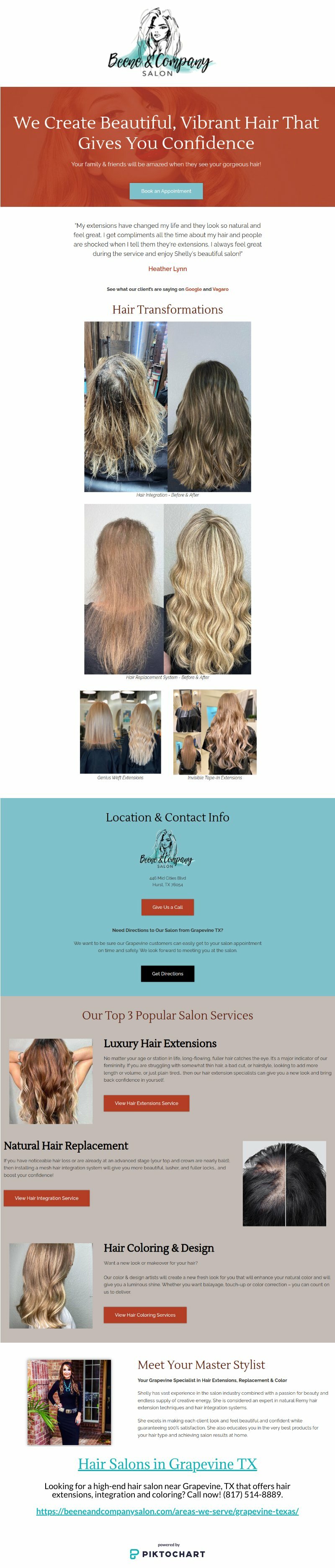 Hair Salons in Grapevine TX | Piktochart Visual Editor