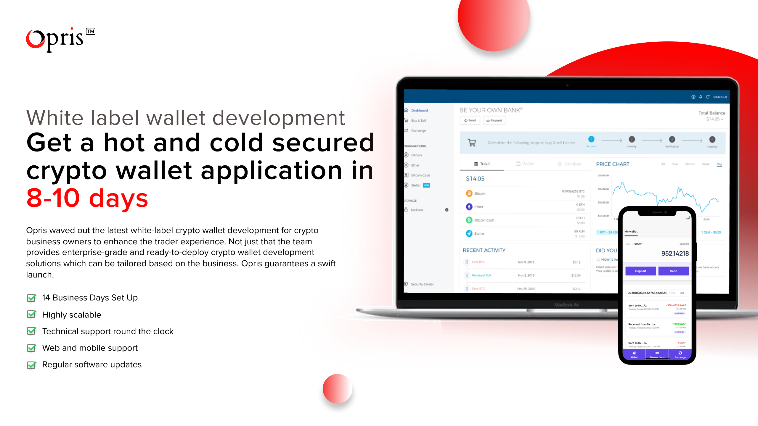 White label Cryptocurrency Wallet App Development Service - Opris
