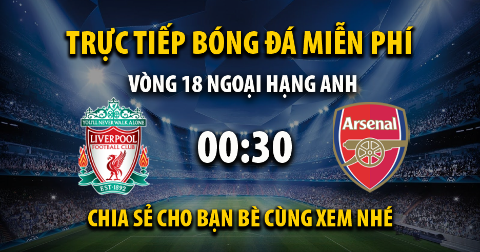 Link trực tiếp Liverpool vs Arsenal 00:30, ngày 24/12 - Xoilac365z.net