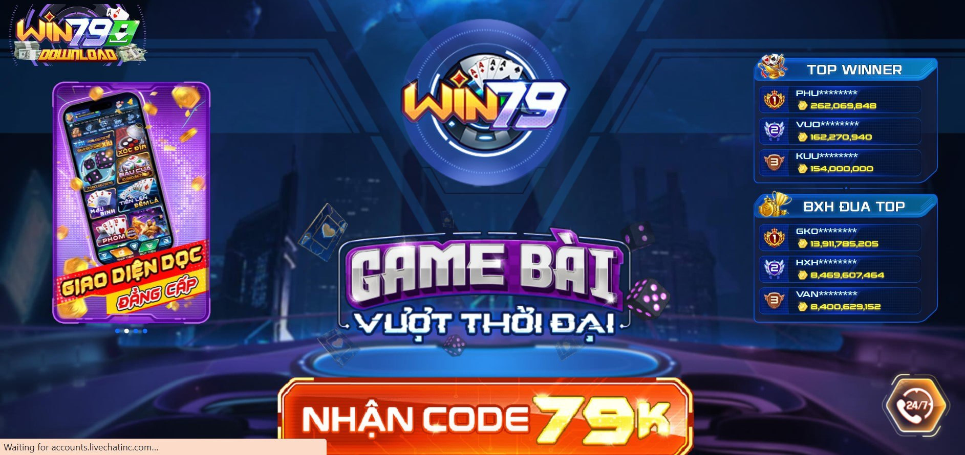 Tải Game Bài Win79 iOS-Android-Apk-Pc [24/01/2024 ]