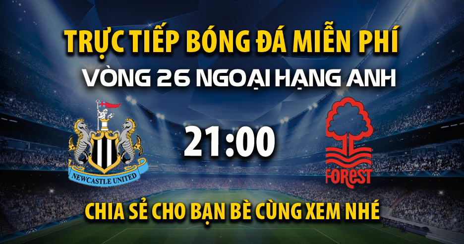 Link trực tiếp Newcastle United vs Nottingham Forest 21:00, ngày 23/02 - Xoilac365.tv