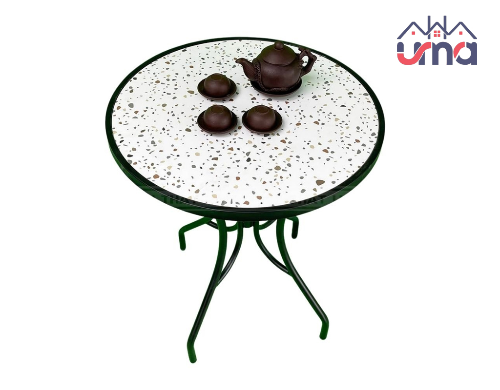 Bàn Trà Tròn Khung Kim Loại Mặt Gạch Men BT019 - UMA