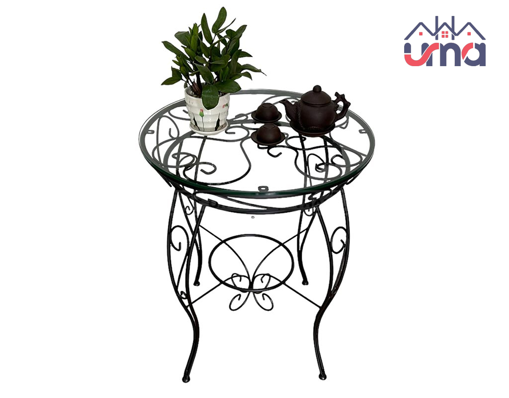 Bàn Trà Ngoài Trời Mặt Kính Chân Hoa Văn BT025 - UMA