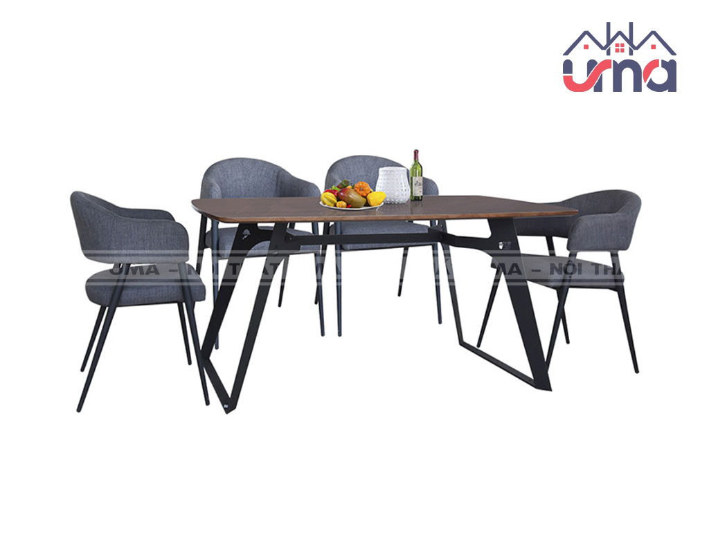 Bộ bàn ăn khung thép B64 - Nội Thất UMA