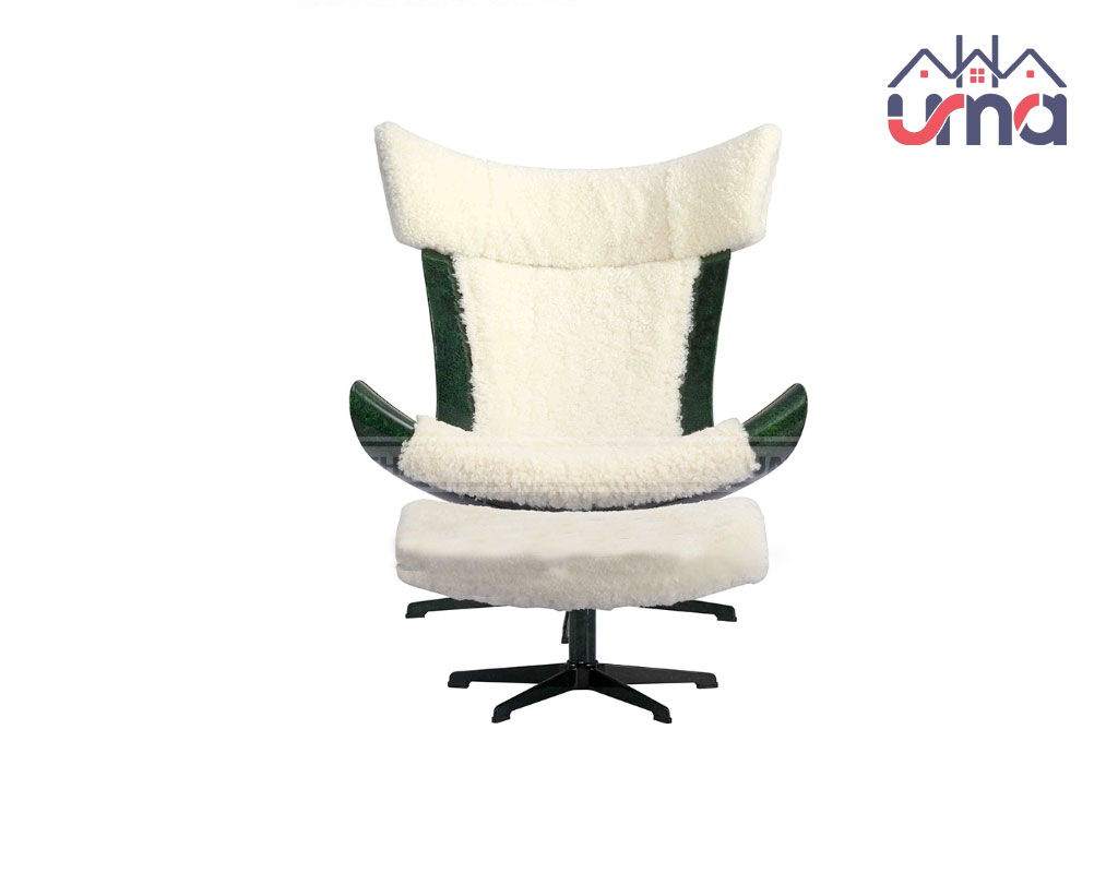 Ghế lông cừu Lounge & Ottoman bọc da cao cấp GTG001