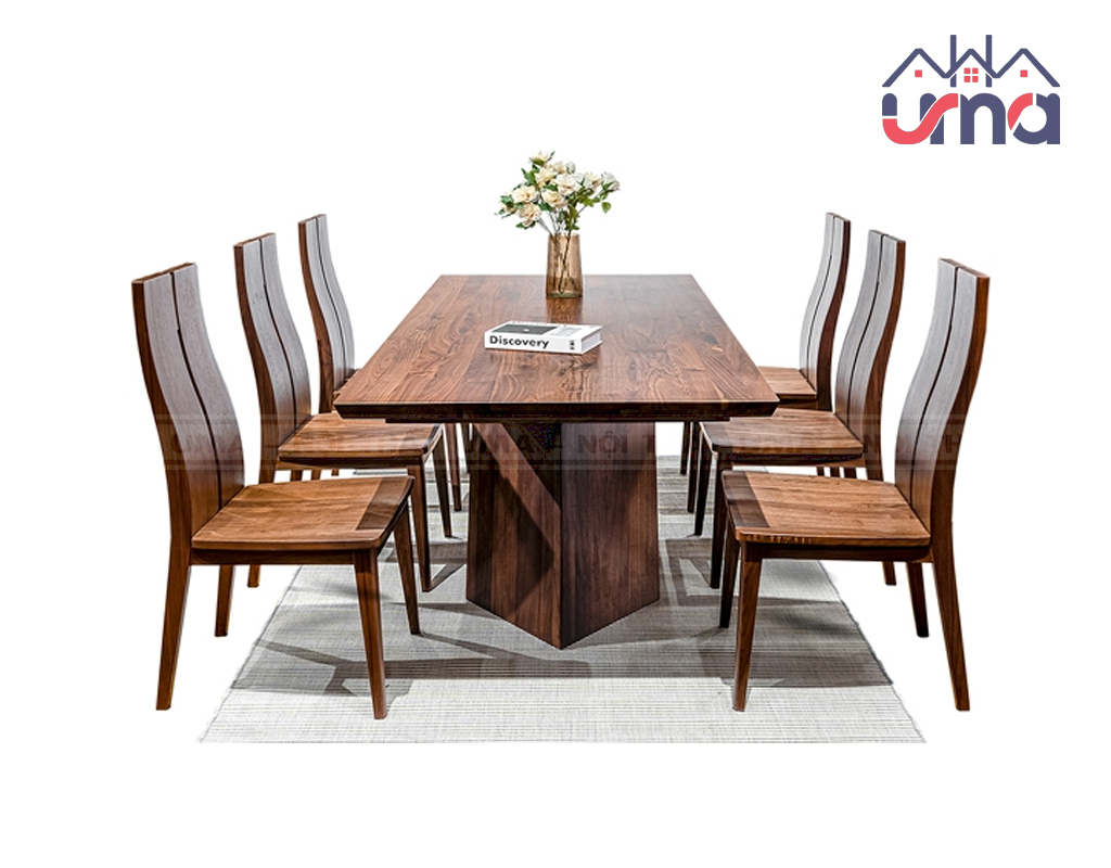 Bộ Bàn Ăn 6 Ghế Gỗ Óc Chó Sang Trọng GOC003 - UMA