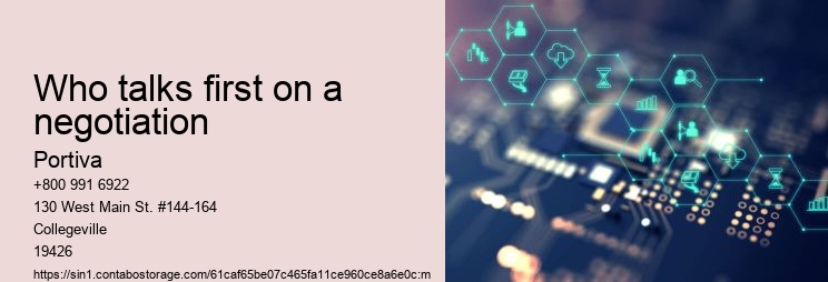 Who talks first on a negotiation