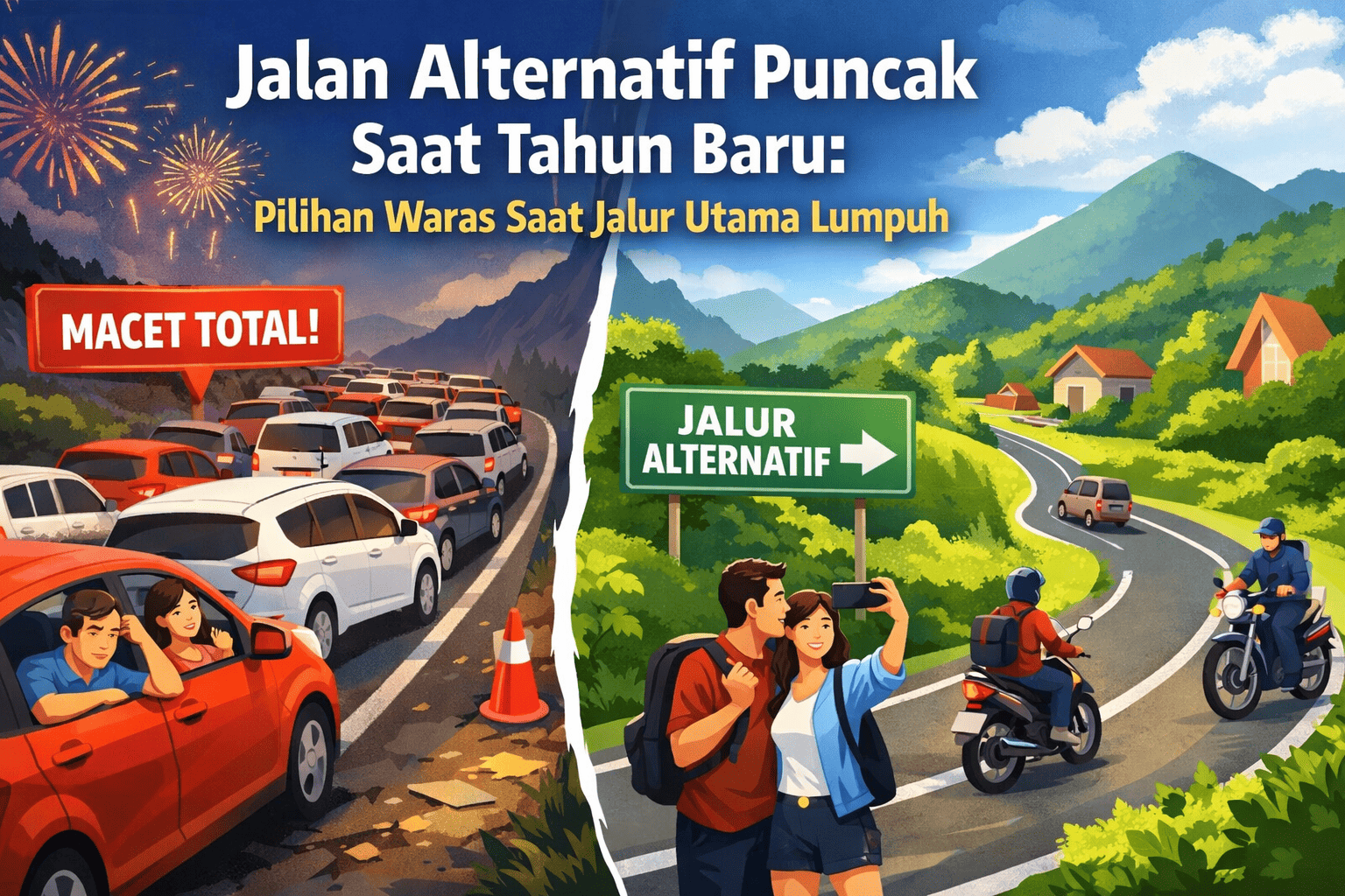 Jalan Alternatif Puncak Saat Tahun Baru: Pilihan Waras Saat Jalur Utama Lumpuh