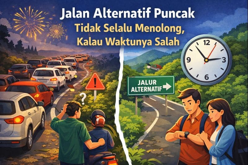 Jalan Alternatif Puncak Tidak Selalu Menolong, Kalau Waktunya Salah