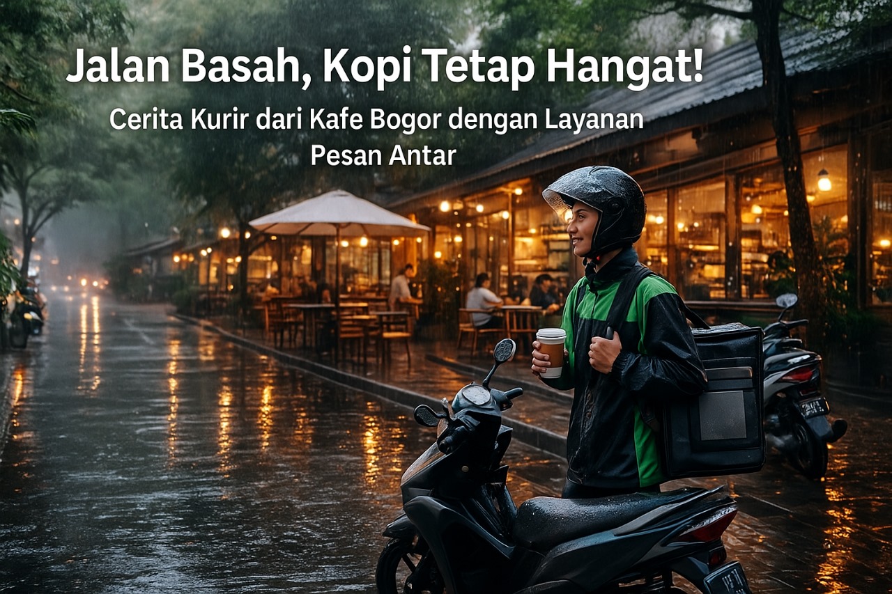 Jalan Basah, Kopi Tetap Hangat! Cerita Kurir dari Kafe Bogor dengan Layanan Pesan Antar