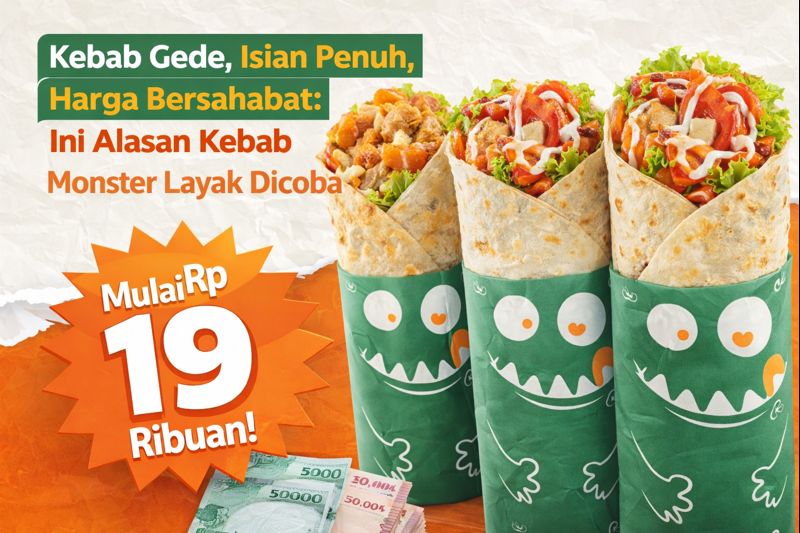 Kebab Gede, Isian Penuh, Harga Bersahabat: Ini Alasan Kebab Monster Layak Dicoba