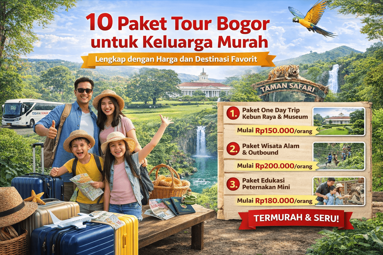 10 Paket Tour Bogor untuk Keluarga Murah, Lengkap dengan Harga dan Destinasi Favorit